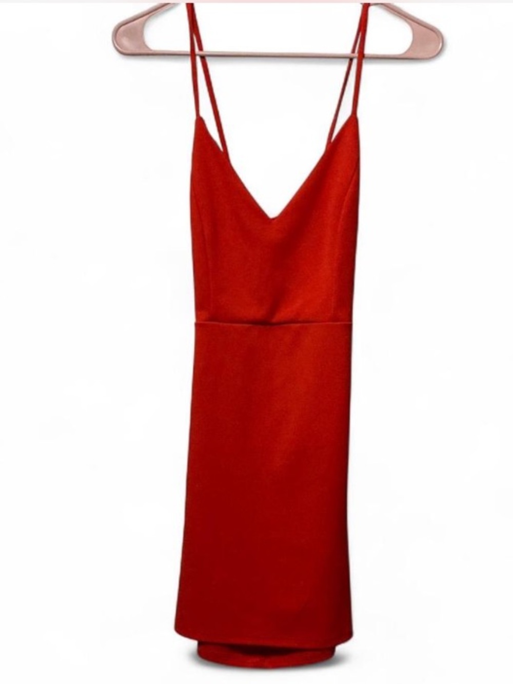 Red Spaghetti-Strap Slip Dress